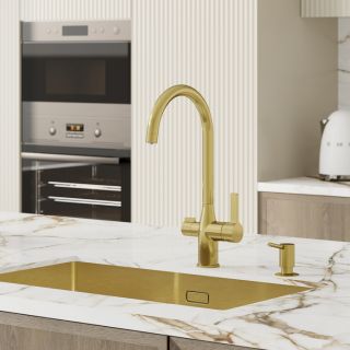 Смеситель для кухни IDDIS Pure PURMGFJi05 с каналом для фильтрованной воды золото матовое